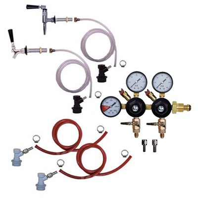 Nitro & Cold Brew 2 Tap Fridge Kit - Nitro Faucet + Standard Faucet