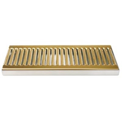 Micromatic 12" SS/PVD Brass Surface Mount Drain Tray, No Drain Nipple