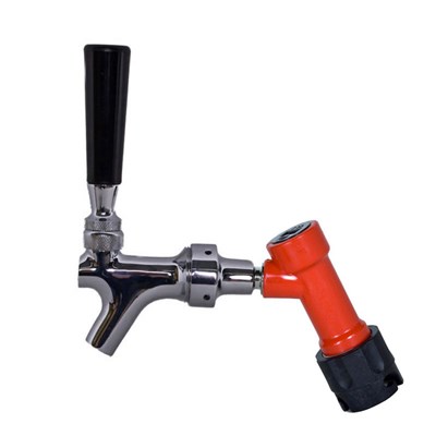 Beer Faucet with Cornelius Pin Lock Disconnect - Chrome