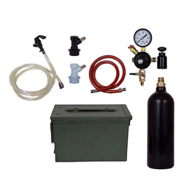 Basic Homebrew Keg Kit In Ammo Can - 20oz CO2 - Ball Lock