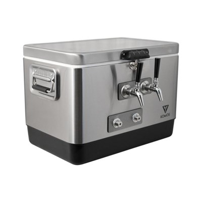 Komos™ Pro Stainless Steel Draft Jockey Box - 2 Faucet (Front Entry)