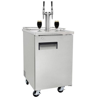 NitroNow Commercial Stainless Dual Faucet On-Demand Nitro Coffee Kegerator