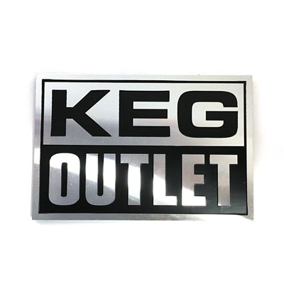 Keg Outlet Etched Aluminum Emblem (4.5" X 3")