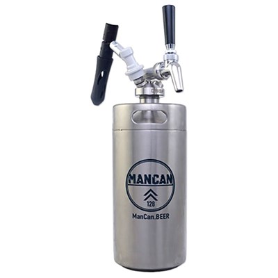 ManCan Stainless Steel Growler Draft Serving System (128 oz with Perlick Faucet)