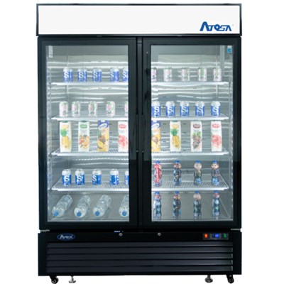 Atosa Upright Freezer/Merchandiser / Two Door, Black Cabinet (43.9cuft) - Bottom Mount