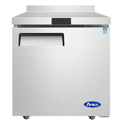 Atosa Worktop Refrigerator - 27-in Wide/One Door w/ Backsplash