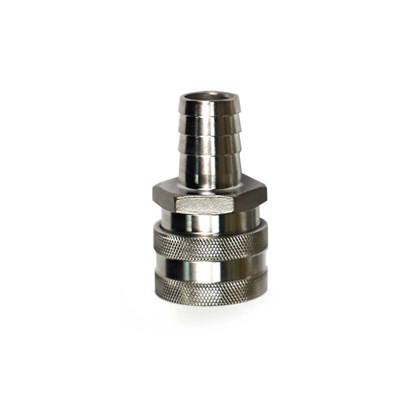 Stainless Steel Female Quick Disconnect to Big Barb (.661 inch/16.8mm)