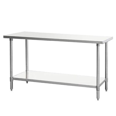 60-in Wide Stainless Steel Work Table w/ Legs (18 GA / 24-in Deep)
