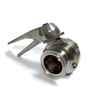 1.5" Tri-Clamp Butterfly Valve w/ Stainless Steel Trigger