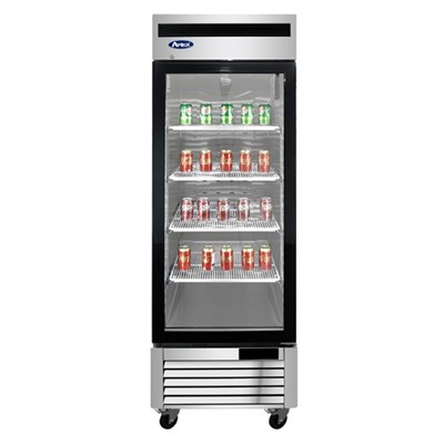 Atosa Upright Freezer w/ One Glass Door & Stainless Interior/Exterior - Bottom Mount