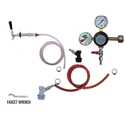  Refrigerator Keg Kit - Taprite Regulator - Single Tap - BALL LOCK
