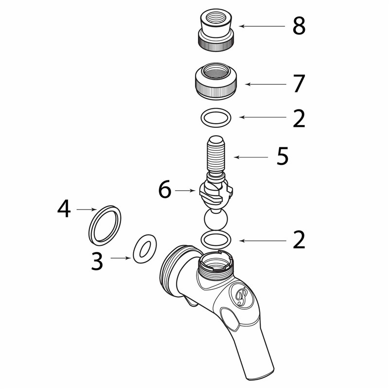 Perlick 525 & 575 Series Faucet Replacement Parts
