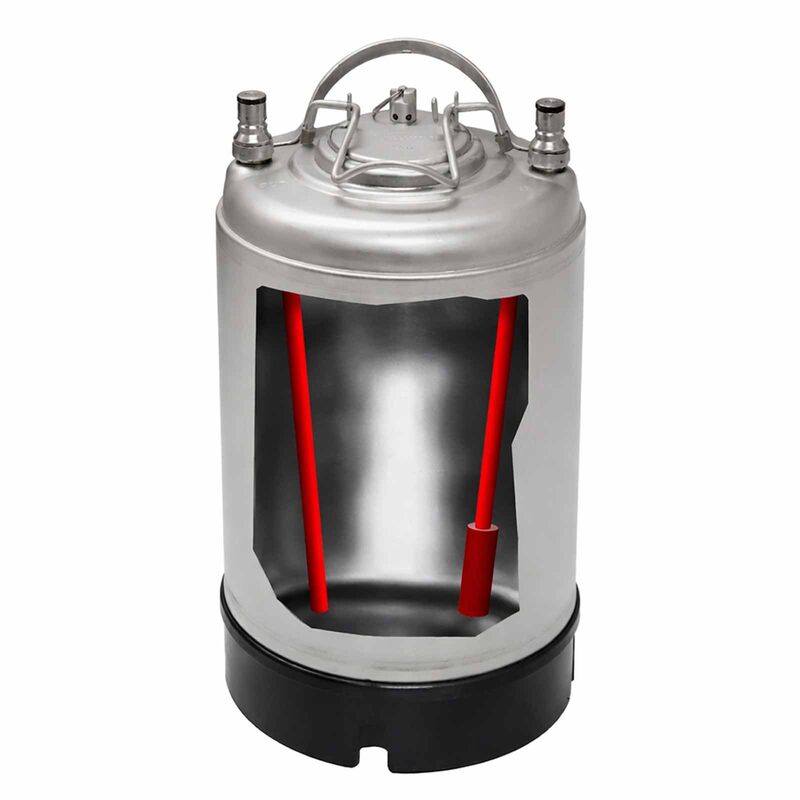 Carbonation Keg with Diffusion Stone - Single Handle - 2.5G