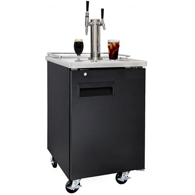 Nitro Coffee & Iced Coffee Dual Tap Commercial Grade Kegerator (Black/Ball Lock)