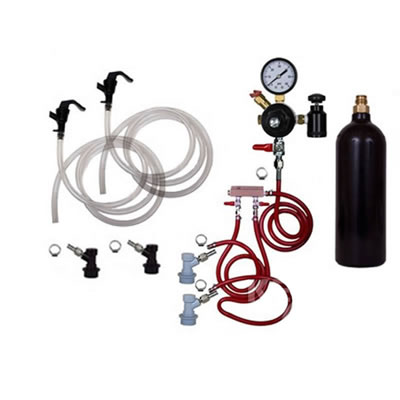 Basic Homebrew Keg Kit - Double Tap - Ball Lock (No CO2 Tank)