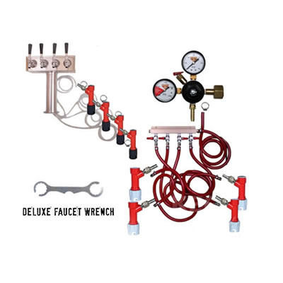 4 Faucet Tower Keg Kit - PIN LOCK