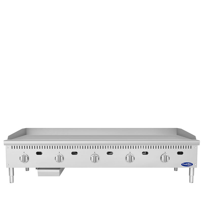 Atosa CookRite ATG-6024-S 60" Thermostatic Polished Steel Griddle, 150,000 BTU