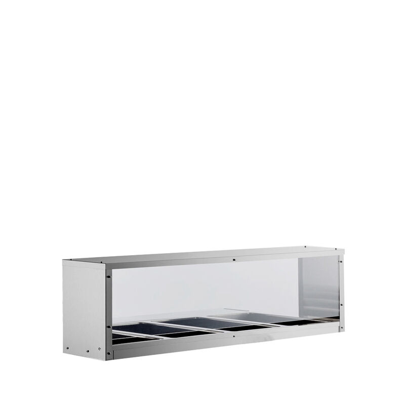 Overshelf with Sneeze Guard for 4-Well Steam Table