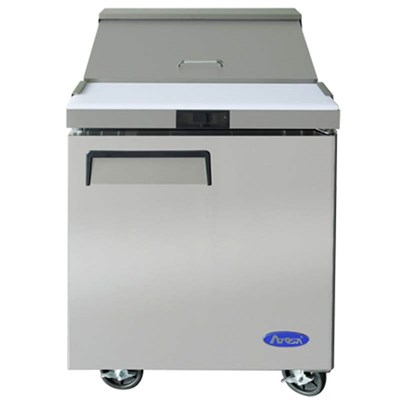 Atosa 27-in Refrigerated Sandwich Prep Table w/ 8 Stainless Steel Pans