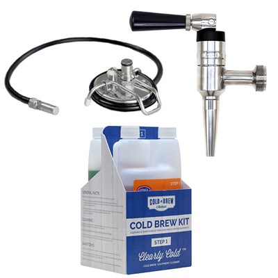 Nitro Coffee Setup Kit / Quick Cascade Lid / Clean & Sanitize Kit / Stainless Nitro Faucet