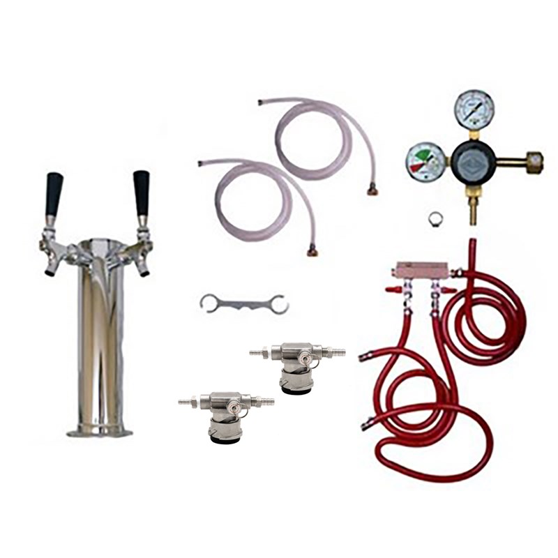 Taprite Kegerator Tower Conversion Kit - 2 Taps w/ Ultra Low Profile Couplers