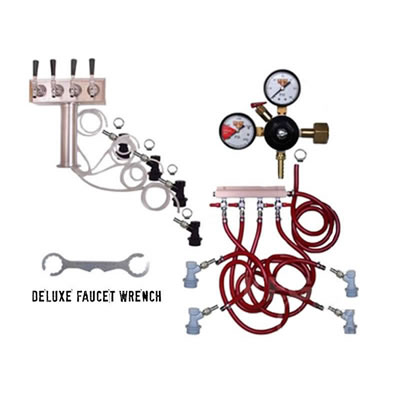 4 Faucet Tower Keg Kit - BALL LOCK
