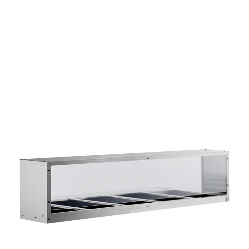 Overshelf with Sneeze Guard for 5-Well Steam Table