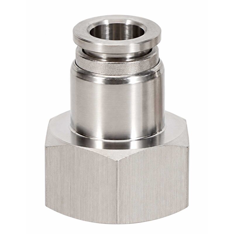 Stainless Steel Push-In Fitting - 8 mm (5/16 in.) x Female Beer Thread