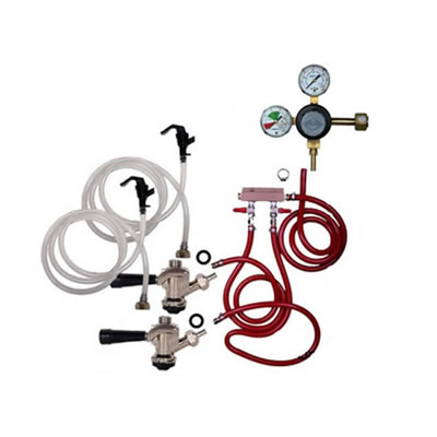 Party Keg Kit - 2 Faucet - Dual Gauge Taprite Regulator