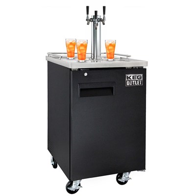 3 Faucet Commercial Grade Kombucha Kegerator (Black)