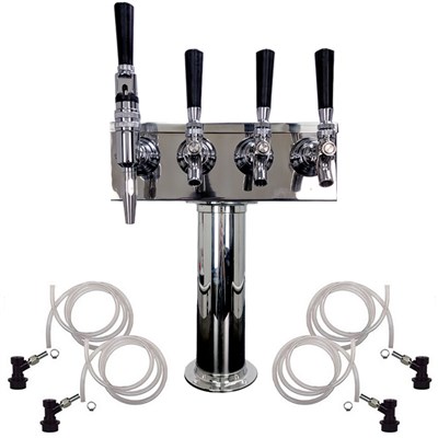 4 Faucet Cold Brew Coffee Draft Tower - 3 Cold Brew & 1 Nitro