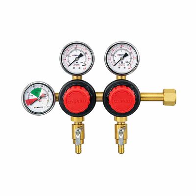 Dual Body Primary CO2 Regulator - MFL Outlets and Check Valves - Taprite 740 Series / Dual Body - Primary Regulator with MFL with Check