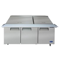 Atosa 72-in Refrigerated Mega Top Sandwich Prep Table w/ 30 Stainless Steel Pans (Alternate View 1)