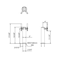 Talos 3" Column Tower - 2 Tap Draft Beer Tower (Alternate View 2)