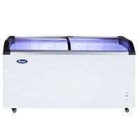 Chest Freezer w/ Curved Glass Top (12 Cu Ft) / Angle Curved Top Chest Freezer (Glass Arc Lid), 12