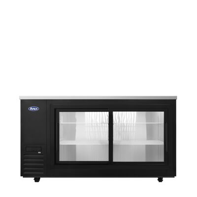 Atosa 69-inch Shallow Depth Sliding Glass Door Back Bar Cooler (Black) / Atosa 69-inch Shallow Depth Sliding Glass Door Ba