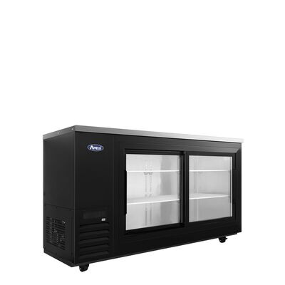 Atosa 69-inch Shallow Depth Sliding Glass Door Back Bar Cooler (Black) (Alternate View 2)