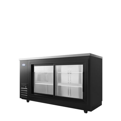 Atosa 69-inch Shallow Depth Sliding Glass Door Back Bar Cooler (Black) (Alternate View 3)