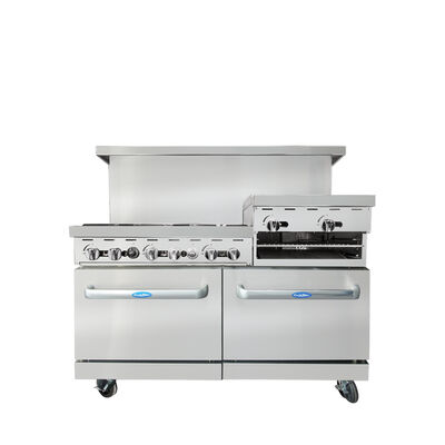 CookRite AGR-6B24RGB 60-In Gas Range, 6 Burners & 24-In Raised Griddle (Alternate View 1)