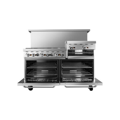 CookRite AGR-6B24RGB 60-In Gas Range, 6 Burners & 24-In Raised Griddle (Alternate View 2)