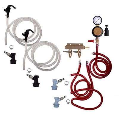 Basic Homebrew Keg Kit - Pin Valve Regulator - Double Tap / 