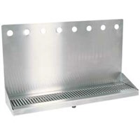 Micro Matic 24" Stainless Steel Wall Mount Drain Tray - 8 Faucet / Micro Matic 24" 8 Faucet Wall Mount Drip Tray
