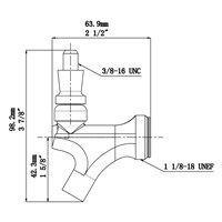 Talos Standard American Beer Faucet (Chrome Plated Brass) (Alternate View 2)