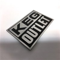 Keg Outlet Etched Aluminum Emblem (4.5" X 3") (Alternate View 2)