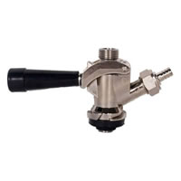 American "D" Keg Tap (Coupler - Sanke) - Black Lever / 