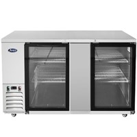 Atosa 69-in Stainless Steel Shallow Depth (24-1/2-in) Back Bar Cooler w/ Glass Doors / 69" Back Bar Cooler w/ Glass Door Shallow Depth (S
