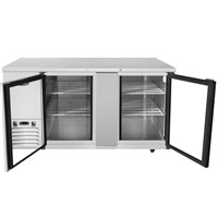 Atosa 69-in Stainless Steel Shallow Depth (24-1/2-in) Back Bar Cooler w/ Glass Doors (Alternate View 2)