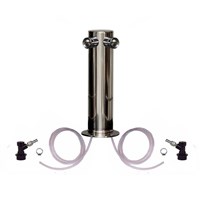 3" Dual Faucet Stainless Steel Beer Tower with SS Shanks (Alternate View 1)
