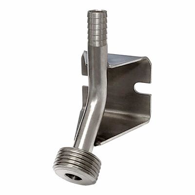 Wall Bracket - 3/8" Barb x Male Beer Thread - 45° (Stainless Steel) (Alternate View 1)