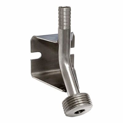 Wall Bracket - 3/8" Barb x Male Beer Thread - 45° (Stainless Steel) (Alternate View 2)